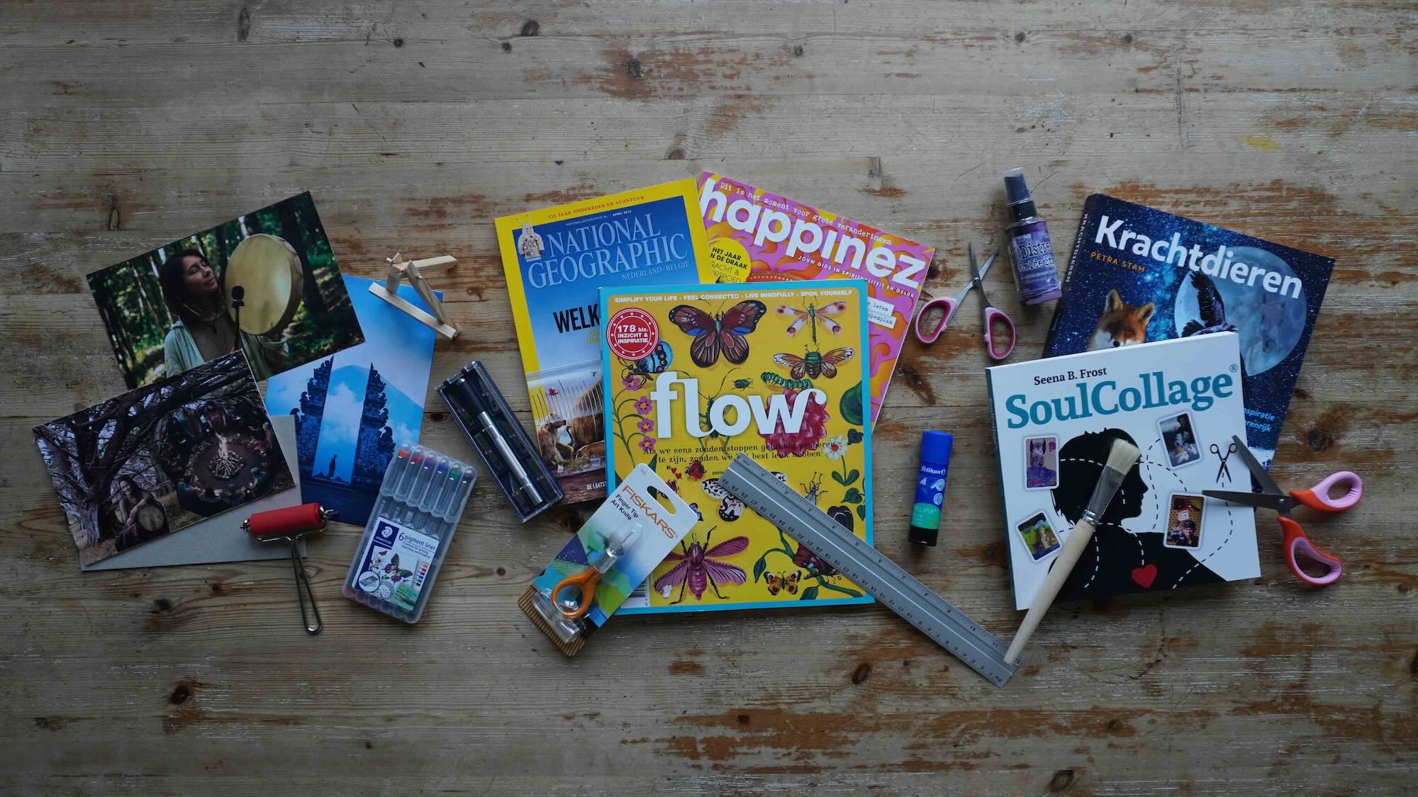 Komplette SoulCollage®-Startersets mit Materialien, Bildern, Kurs und Buch.