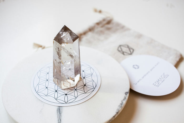 Kristall mit Heiliger Geometrie für spirituelle Collagen und SoulCollage® Bildmaterial